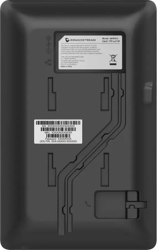 Компактный IP-телефон для отелей Grandstream GHP621W, двухдиапазонный Wi-Fi, 2 SIP-линии, поддержка PoE, LED-дисплей, HD-звук, черный