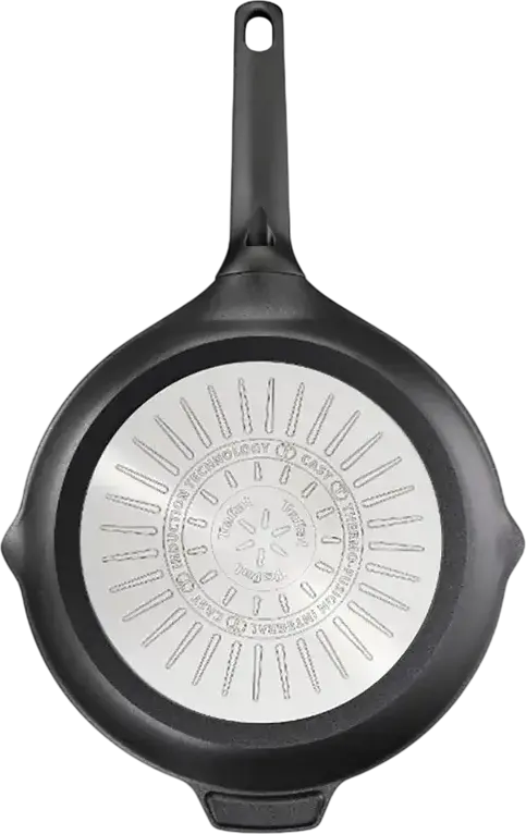 Tefal Robusto E2490544 Deep Frying Pan 26 cm, Cast Aluminium with Titanium Non-Stick Coating, Induction Compatible, Thermo-Signal, Black