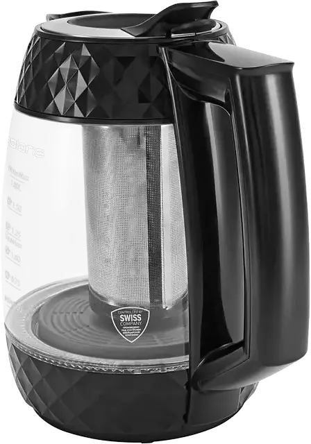 Polaris PWK1823CGLD Smart Electric Kettle 1.8L, 2200W Glass Body with Wi-Fi IQ Home Control, LCD Display, LED Lighting and Stainless Steel Tea Infuser
