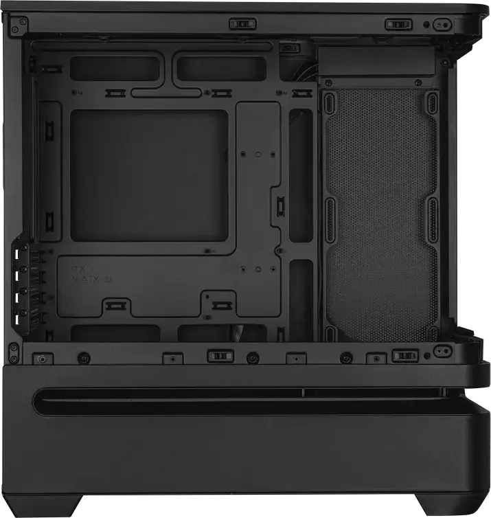 Carcasa PC ASUS Prime AP202 ARGB Midi-Tower, Micro-ATX/Mini-ITX, 3 Ventilatoare ARGB 120mm, Sticla Temperata Curvata, Suport Radiator 360mm, Negru
