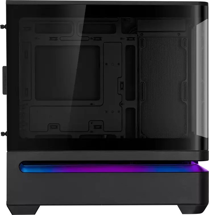 Carcasa PC ASUS Prime AP202 ARGB Midi-Tower, Micro-ATX/Mini-ITX, 3 Ventilatoare ARGB 120mm, Sticla Temperata Curvata, Suport Radiator 360mm, Negru