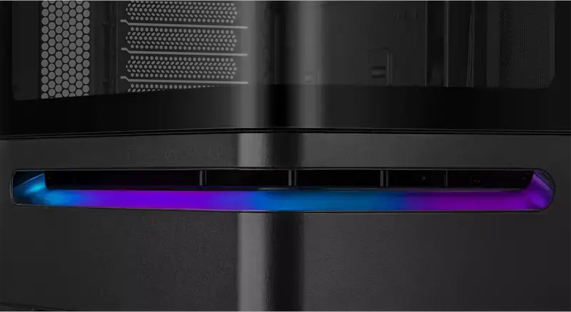 Carcasa PC ASUS Prime AP202 ARGB Midi-Tower, Micro-ATX/Mini-ITX, 3 Ventilatoare ARGB 120mm, Sticla Temperata Curvata, Suport Radiator 360mm, Negru