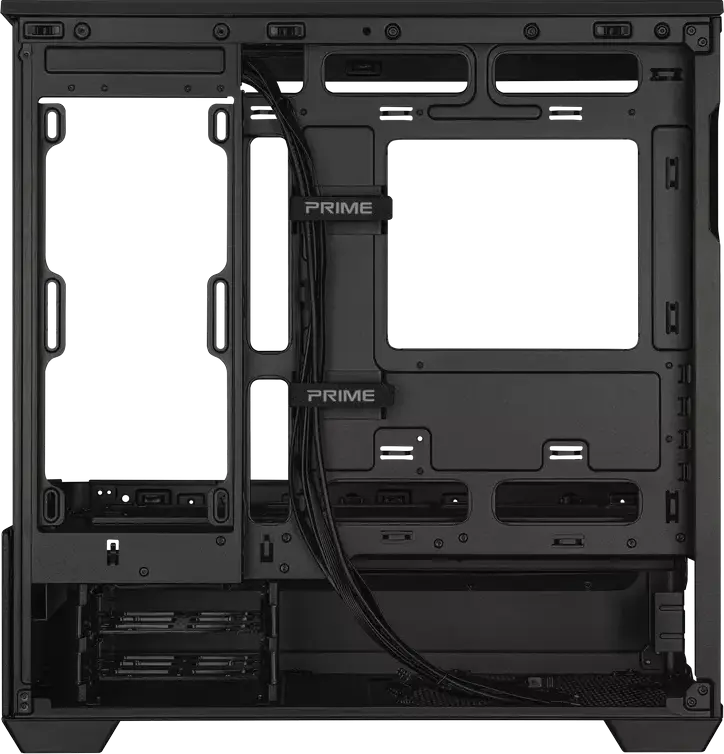 Carcasa PC ASUS Prime AP202 ARGB Midi-Tower, Micro-ATX/Mini-ITX, 3 Ventilatoare ARGB 120mm, Sticla Temperata Curvata, Suport Radiator 360mm, Negru