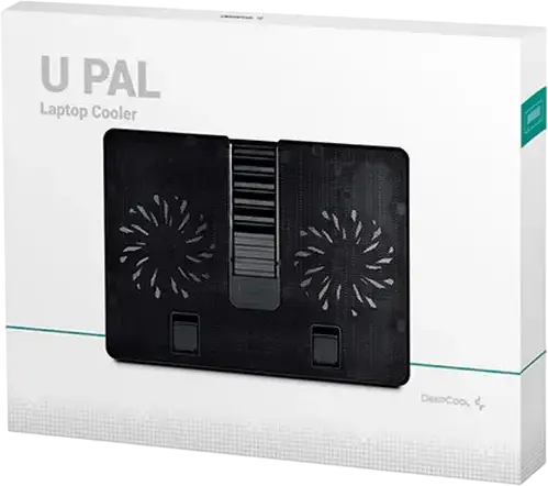 Deepcool U-PAL Active Laptop Cooling Pad for 15.6 inch Laptops, Dual 140mm Hydro Bearing Fans, Metal Honeycomb Mesh, 6 Adjustable Angles, USB 3.0