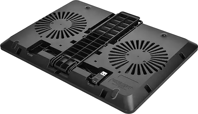 Deepcool U-PAL Active Laptop Cooling Pad for 15.6 inch Laptops, Dual 140mm Hydro Bearing Fans, Metal Honeycomb Mesh, 6 Adjustable Angles, USB 3.0