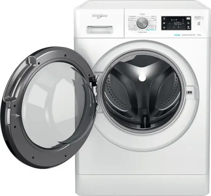 Стиральная машина Whirlpool FFB 9469 BV EE с фронтальной загрузкой, 9 кг, класс энергопотребления A, 1400 об/мин, инверторный двигатель, очистка паром
