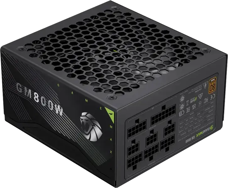 Sursa Gamemax GM-800B 800W, 80 PLUS Bronze, Fully Modular, Compatibila ATX 3.1 si PCIe 5.1, Ventilator Silent 140mm, Condensatori Japonezi, Neagra