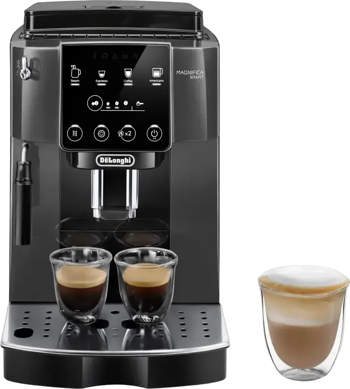DeLonghi Magnifica Start ECAM220.22.GB Automatic Espresso Machine, 15 Bar, 1450W, Burr Grinder, Manual Milk Frother, 1.8L Water Tank, Black
