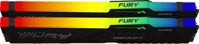 Memorie RAM Kingston FURY Beast RGB DDR5 32GB Kit (2x16GB) 6800MHz CL34 PC5-48000 KF568C34BBEAK2-32 Intel XMP 3.0 ECC 288-Pin DIMM