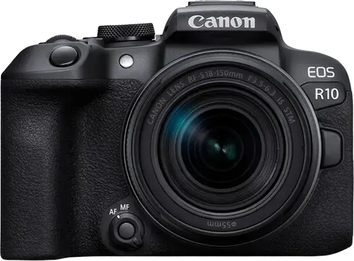 Беззеркальный фотоаппарат Canon EOS R10 с объективом RF-S 18-150mm f/3.5-6.3 IS STM, сенсор APS-C 24.2 МП, процессор DIGIC X, видео 4K, Dual Pixel CMOS AF II