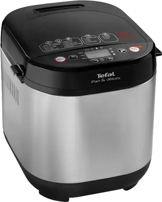 Хлебопечка Tefal Pain & Delices, 720 Вт, мощность, до 1000 г, 20 автоматических программ, включая безглютеновые рецепты и йогурт, нержавеющая сталь