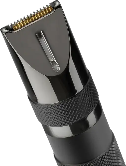 BaByliss E111E Super-X Metal Nose, Ear and Eyebrow Trimmer with 3 Diamond Cut Conical Blades, 4 Interchangeable Heads and Guides, Graphite Black Chrome