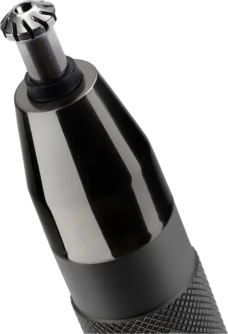 BaByliss E111E Super-X Metal Nose, Ear and Eyebrow Trimmer with 3 Diamond Cut Conical Blades, 4 Interchangeable Heads and Guides, Graphite Black Chrome