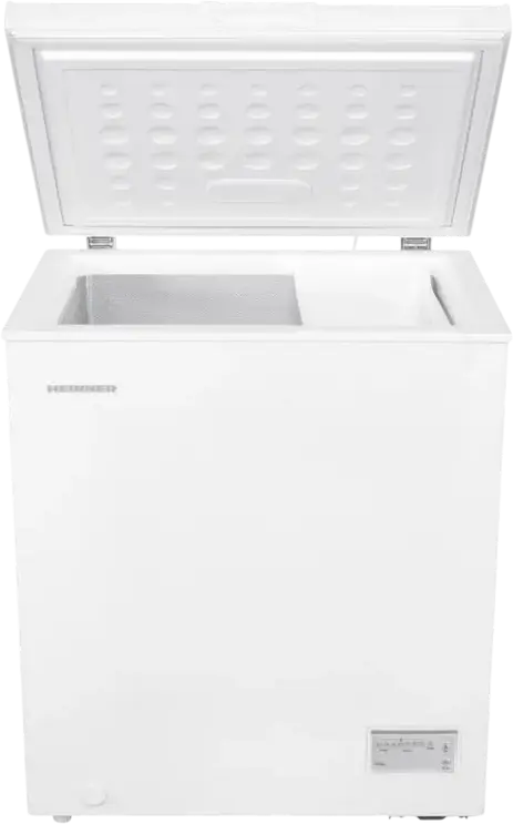 Heinner HCF-HM145CE++ Chest Freezer, 142L Capacity, Energy Class E, Fast Freeze, LED Display, Voltage Resistance, White, 70.5x54.5x84.5 cm