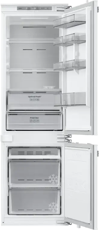 Samsung BRB80F26BDF0EO Built-in Bottom Freezer Refrigerator, 264L, No Frost, Twin Cooling, SpaceMax, Digital Inverter, Wi-Fi SmartThings, White