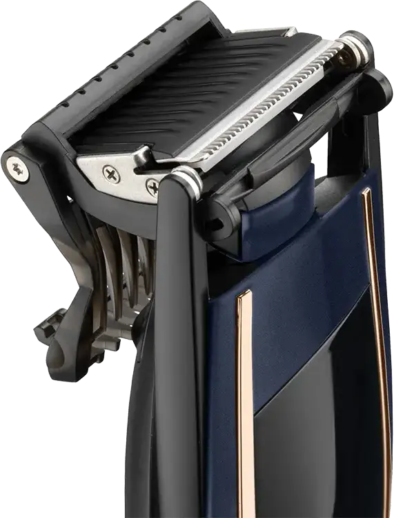 BaByliss E879E Men's Beard Trimmer I-Stubble, 24 Length Settings 0.4-5mm, Stainless Steel Self-Sharpening Blades, Pivoting Head, LED Display, Blue
