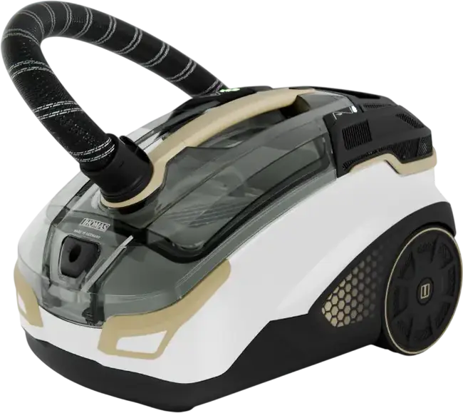 Aspirator Thomas Amfibia Pro 4ALL, 1700W, Putere Suctie 380W, Umed și Uscat, Filtru HEPA, Aquafilter, Bursietă LED, Fabricat in Germania, Alb/Negru