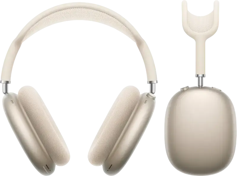 Casca Apple AirPods Max Over-Ear - Starlight, cu cip H1, Anulare Activă a Zgomotului, Mod Transparență, Audio Spațial, Baterie 20h, Bluetooth 5.0