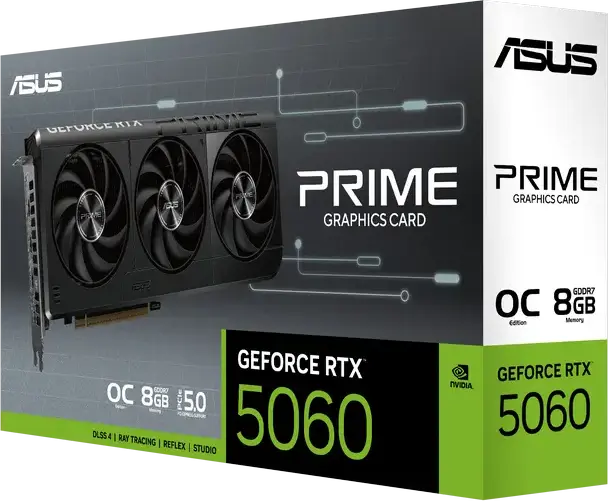 Placa video ASUS PRIME GeForce RTX 5060 OC Edition 8GB GDDR7, PCI Express 5.0, 3840 nuclee CUDA, 2595 MHz Boost Clock, Răcire cu 3 ventilatoare, PRIME-RTX5060-O8G