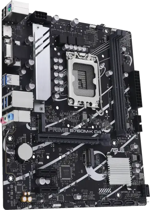 Placa de baza ASUS PRIME B760M-K LGA1700 Intel B760 mATX pentru Intel Core Gen 14/13/12, Memorie DDR4, PCIe 4.0, Ethernet 2.5Gb, HDMI, VGA, Aura Sync