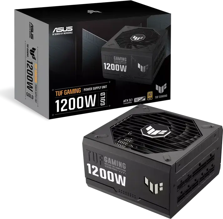 Sursa Alimentare ASUS TUF Gaming 1200W Gold, ATX 3.1, Eficienta 80 Plus Gold, Complet Modulare, PCIe Gen 5.1, Condensatori Japonezi, Certificare Militara