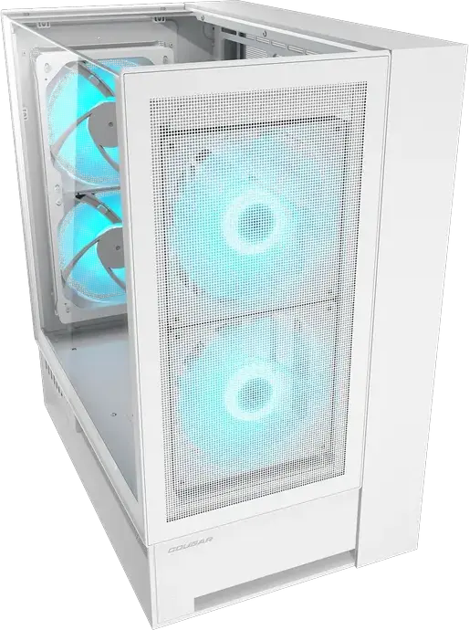 Cougar OmnyX Mid-Tower Gaming Case White CGR-2WA3W-RGB, Tempered Glass, 4x 160mm ARGB PWM Fans, ATX/M-ATX/ITX, Dual USB-C, 380mm GPU Support