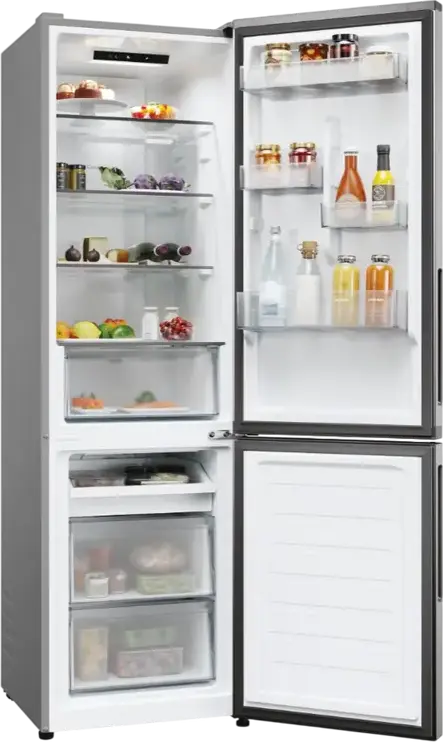 Candy CNCQ2T518EX City Fresco 300 Combi Refrigerator, No Frost, Total Net Volume 279L, Bottom Freezer, Stainless Steel, hOn Smart Connectivity, LED