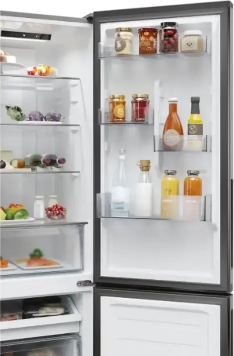 Candy CNCQ2T518EX City Fresco 300 Combi Refrigerator, No Frost, Total Net Volume 279L, Bottom Freezer, Stainless Steel, hOn Smart Connectivity, LED