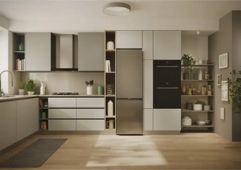 Candy CNCQ2T518EX City Fresco 300 Combi Refrigerator, No Frost, Total Net Volume 279L, Bottom Freezer, Stainless Steel, hOn Smart Connectivity, LED