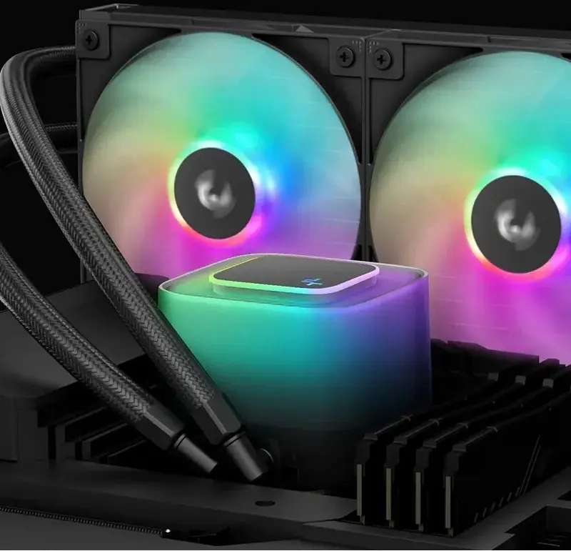 Cooler CPU Lichid AIO Deepcool LE360 V2 ZERO DARK, Negru, Radiator Aluminiu 360mm, 3 Ventilatoare PWM 120mm, ARGB, Intel LGA 1851/1700/1200/115X, AMD AM5/AM4