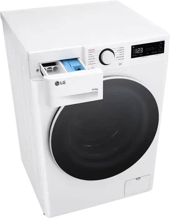 Lavor-Uscator LG F4DR510S0W, Capacitate Spalat 10kg / Uscat 6kg, AI DD, TurboWash 360, Steam Allergy Care, Inverter Direct Drive, 1400 rpm, Alb