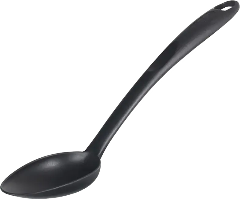 Tefal Bienvenue 2743912 Cooking Spoon, Heat Resistant Nylon with Fiberglass, Non-Scratch for Non-Stick Cookware, Dishwasher Safe, Black, 350mm