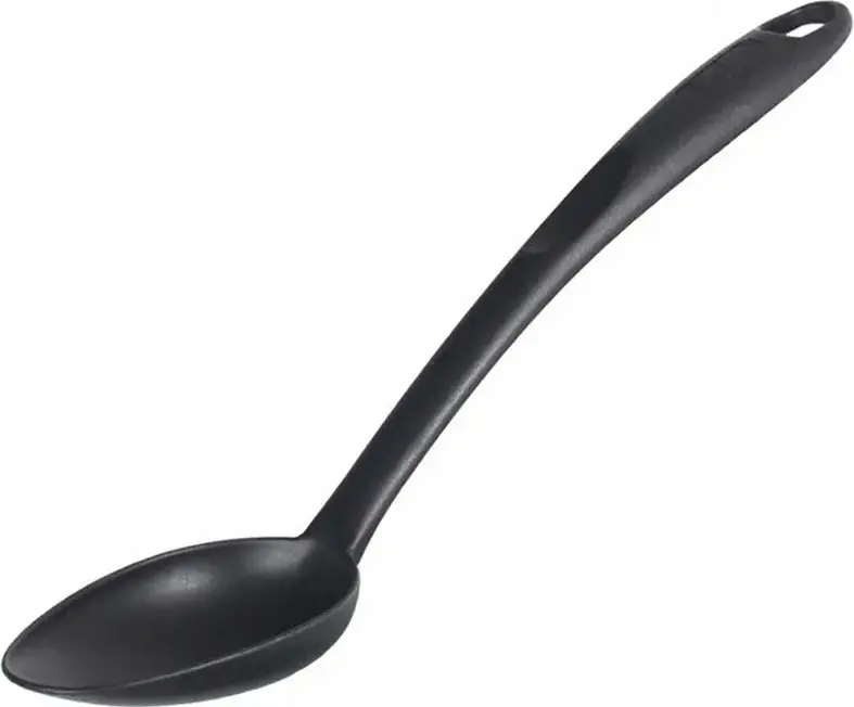 Tefal Bienvenue 2743912 Cooking Spoon, Heat Resistant Nylon with Fiberglass, Non-Scratch for Non-Stick Cookware, Dishwasher Safe, Black, 350mm