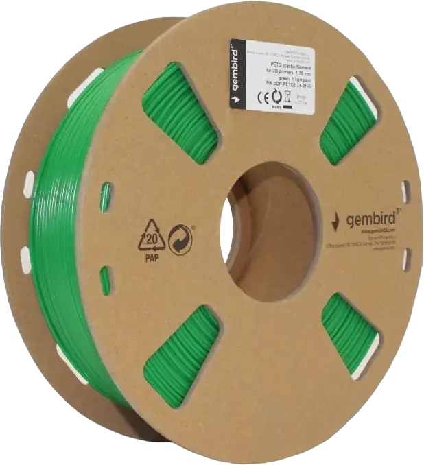 Filament pentru imprimantă 3D Gembird 3DP-PETG1.75-01-G, PETG, Verde, 1.75 mm, 1 kg