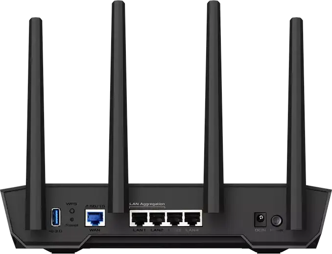 Роутер ASUS TUF Gaming AX4200 WiFi 6, двухдиапазонный AX4200, порт WAN 2.5 Гбит/с, 4-ядерный процессор 2.0 ГГц, AiMesh, VPN Fusion, WPA3, черный