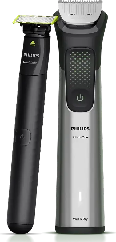Philips MG9535/15 9000 Series 17-in-1 All-in-One Trimmer for Face Head and Body, Stainless Steel Self-Sharpening Blades, Li-ion Battery, Grey