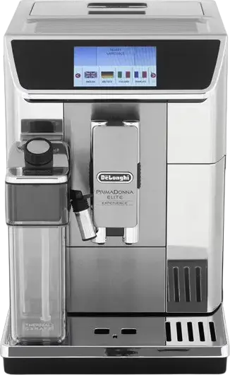 DeLonghi PrimaDonna Elite Experience ECAM650.85MS Automatic Coffee Machine, 1450W, 19 Bar, 2L Tank, LatteCrema System, 4.3" Touch Screen, Silver