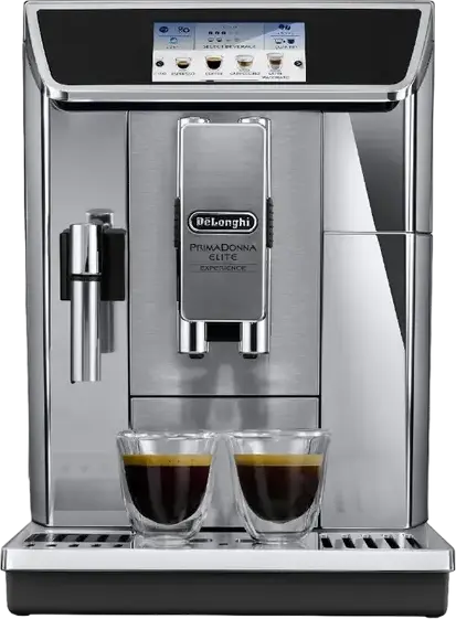DeLonghi PrimaDonna Elite Experience ECAM650.85MS Automatic Coffee Machine, 1450W, 19 Bar, 2L Tank, LatteCrema System, 4.3" Touch Screen, Silver