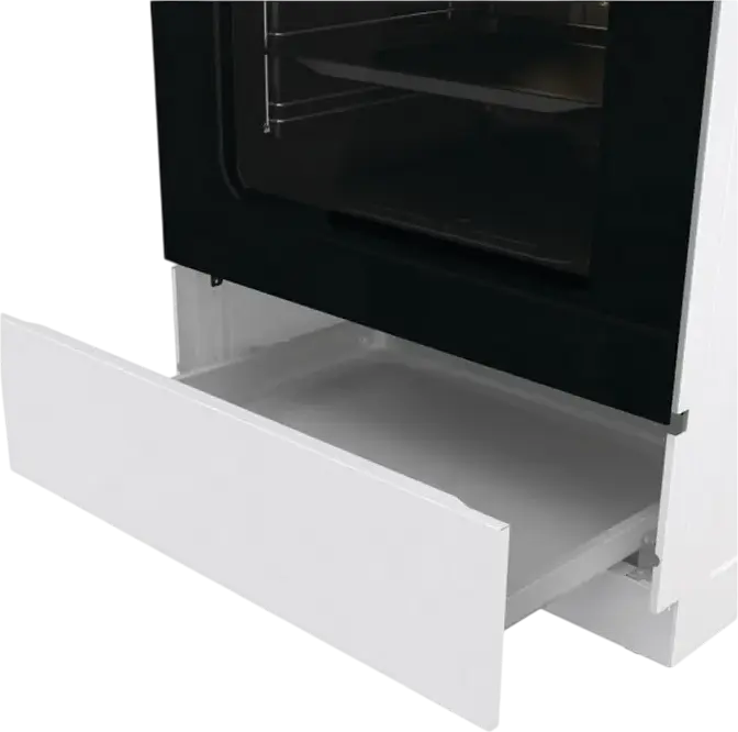 Gorenje GG6A10WFFM Gas Range Cooker, 4 Burners, 72L Oven, Cast Iron Grates, White Enamel, Steam Cleaning, Class A, 60x85x60 cm