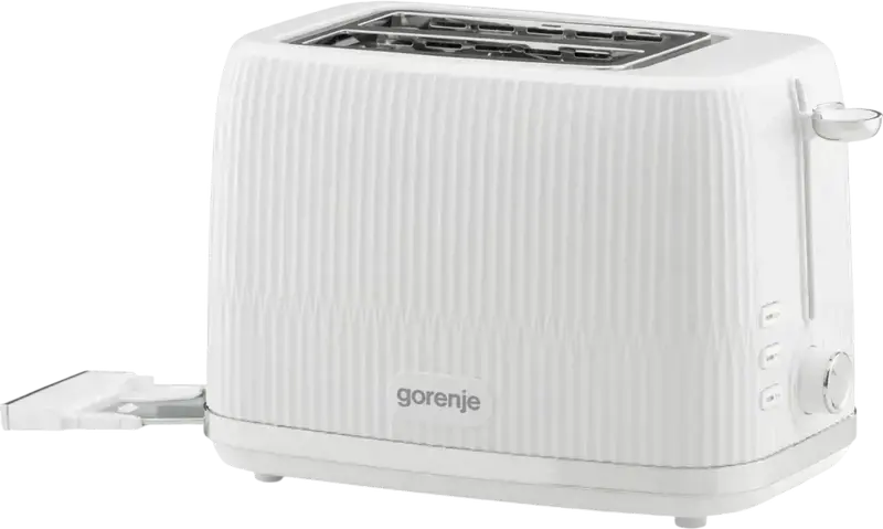 Prăjitor de pâine Gorenje T850DPW, 2 fete, 850W, 7 nivele de prăjire, sistem High Lift, funcții de dezgheț și reîncălzire, tăviță pentru firimituri, Culoare: Alb