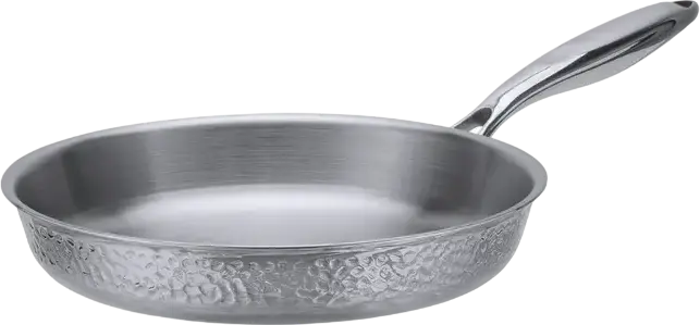 Resto 95003 Crater Tri-Ply Stainless Steel Frypan, 28 cm Diameter, 5.5 cm Height, Hammered Exterior, Induction Compatible, Grey