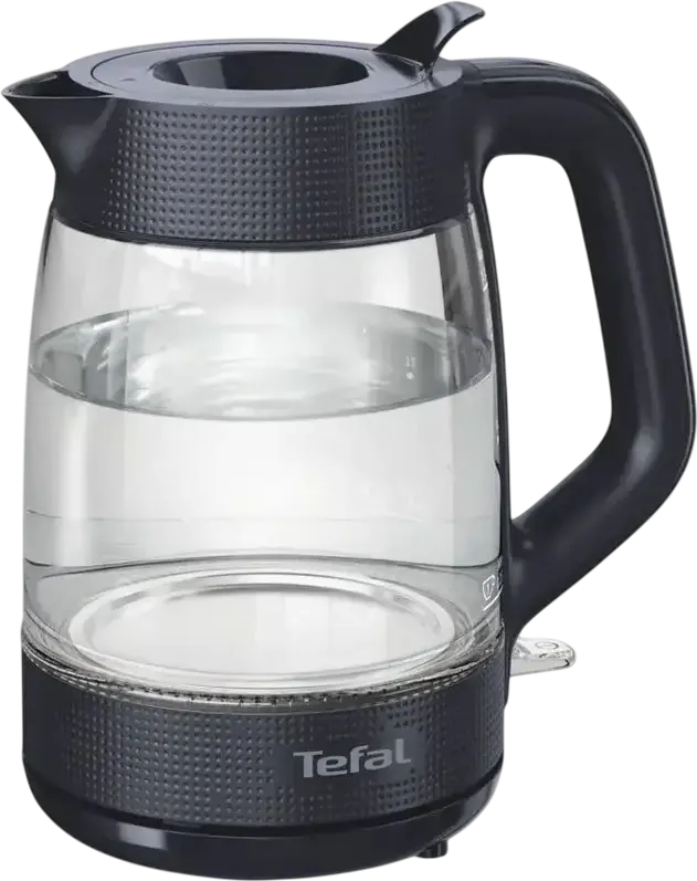 Tefal Morning KO2G08E0 Electric Glass Kettle, 1.7L Capacity, 2000W Power, Hidden Heating Element, Anti-calc Filter, Boil-dry Protection, Black