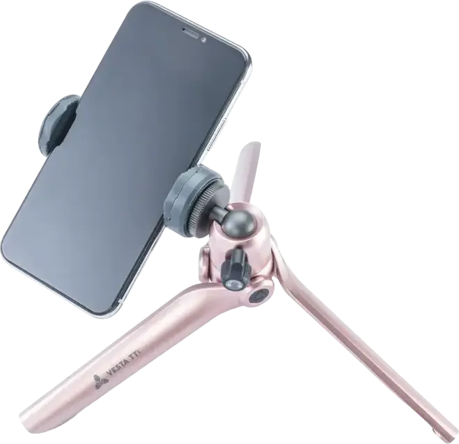 Tripod de Masa Mini Vanguard VESTA TT1, Aluminiu, Cap cu Bilă Rotație 360, Capacitate Sarcină 2kg, pentru Smartphone, Mirrorless, DSLR, Rose