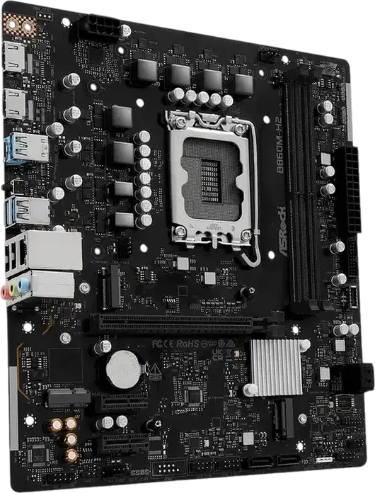 Placa de baza ASRock B860M-H2 Micro-ATX LGA1851 Intel B860 DDR5 8333+ MHz OC PCIe Gen5 M.2 HDMI 2.1 USB 3.2 Gen 2x2 Type-C pentru Intel Core Ultra Series 2