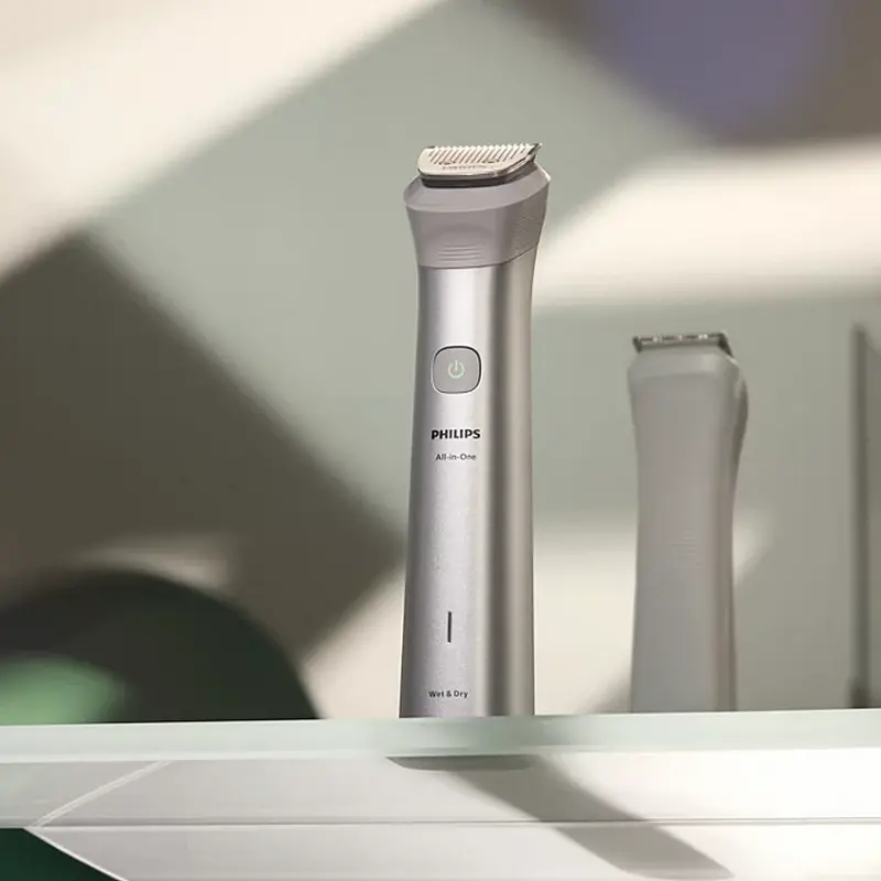Philips MG5951/15 5000 Series All-in-One Trimmer 11-in-1 for Face Head and Body, BeardSense Technology, Stainless Steel Self-Sharpening Blades, Li-Ion Battery 120min Runtime, Waterproof Grey