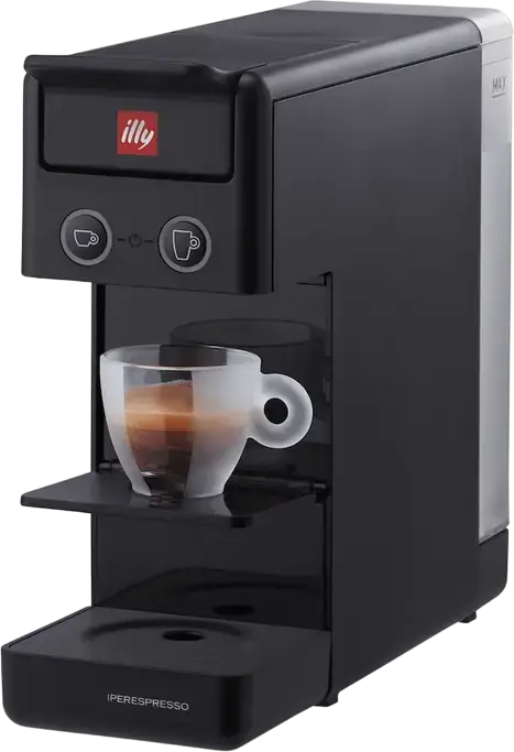 illy Y3.3 iperEspresso Capsule Coffee Machine, 19 Bar Pump Pressure, 1250W, 0.75L Water Tank, ABS Plastic, Black, Two-Stage Extraction System