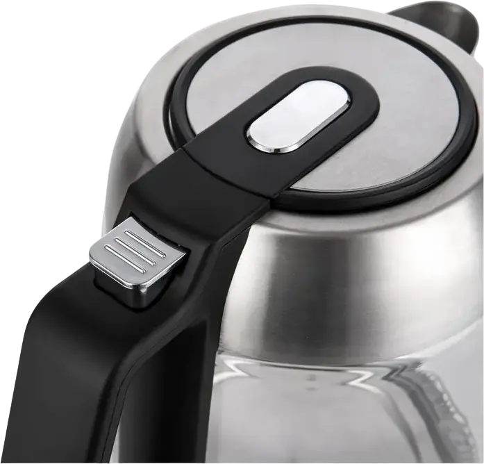 Fierbător electric din sticlă OZON EKC-1705A-GS, 1.7L, 2200W, Inox și Plastic, Iluminare LED, Protecție Against Fierberea Uscată, Bază 360 grade, Argintiu
