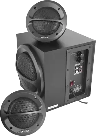 F&D A110 2.1 Channel Multimedia Speaker System, 35W RMS Total Power, 3-Way Acoustic Design with MDF Subwoofer and Remote Control, Black