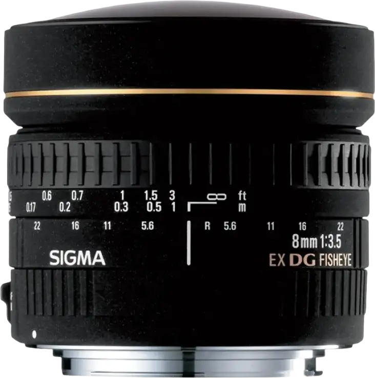 Obiectiv Sigma 8mm f/3.5 EX DG Circular Fisheye pentru Canon EF, Full Frame DSLR, Unghi de Vizualizare 180 Grade, Filtru 82mm cu Husă și Parasol