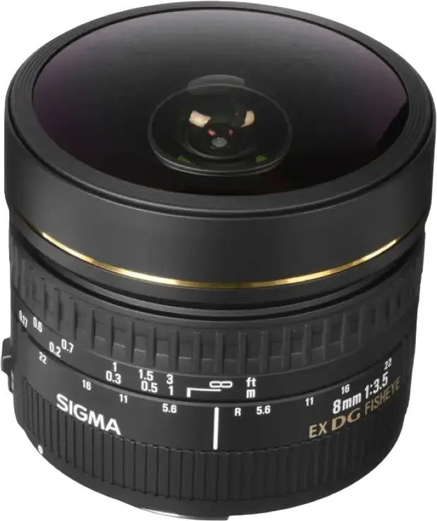 Obiectiv Sigma 8mm f/3.5 EX DG Circular Fisheye pentru Canon EF, Full Frame DSLR, Unghi de Vizualizare 180 Grade, Filtru 82mm cu Husă și Parasol